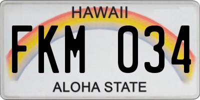 HI license plate FKM034