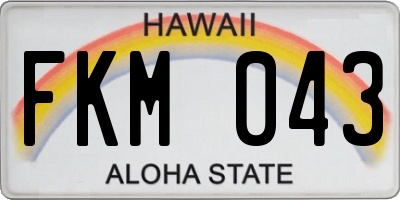 HI license plate FKM043
