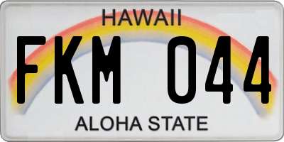 HI license plate FKM044