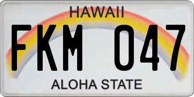 HI license plate FKM047
