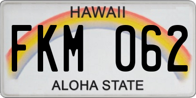HI license plate FKM062