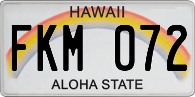 HI license plate FKM072