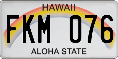 HI license plate FKM076