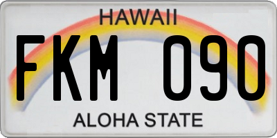HI license plate FKM090
