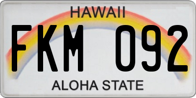 HI license plate FKM092