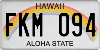 HI license plate FKM094