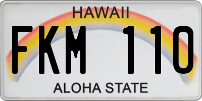 HI license plate FKM110