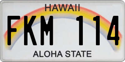 HI license plate FKM114