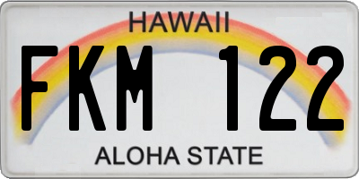 HI license plate FKM122