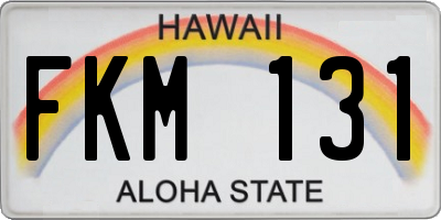 HI license plate FKM131