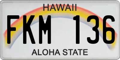 HI license plate FKM136
