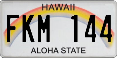 HI license plate FKM144