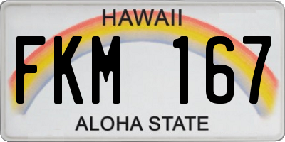 HI license plate FKM167