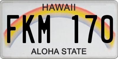 HI license plate FKM170