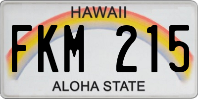 HI license plate FKM215