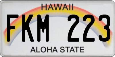 HI license plate FKM223