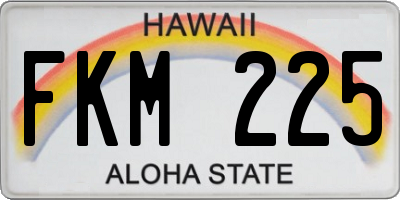 HI license plate FKM225
