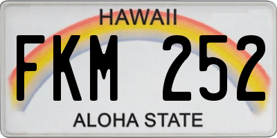 HI license plate FKM252