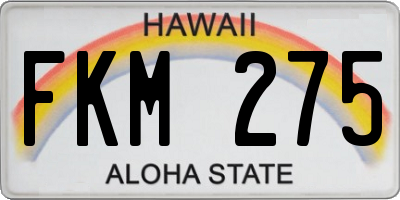 HI license plate FKM275