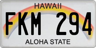 HI license plate FKM294