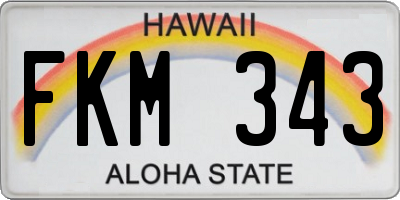 HI license plate FKM343