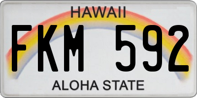 HI license plate FKM592