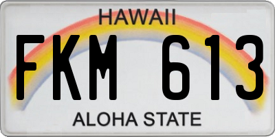HI license plate FKM613