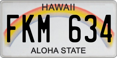 HI license plate FKM634