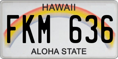 HI license plate FKM636