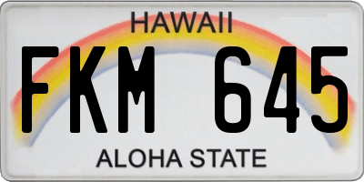 HI license plate FKM645