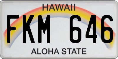 HI license plate FKM646
