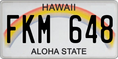 HI license plate FKM648