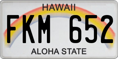 HI license plate FKM652