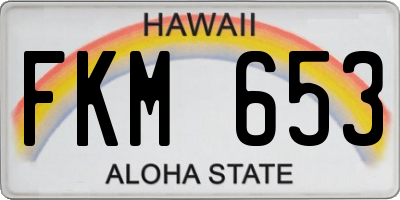 HI license plate FKM653