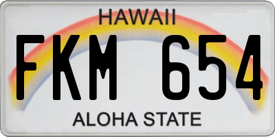 HI license plate FKM654