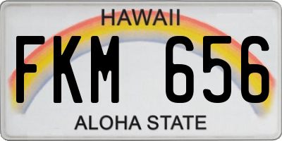 HI license plate FKM656