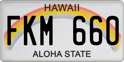 HI license plate FKM660