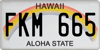 HI license plate FKM665