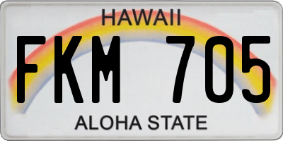 HI license plate FKM705