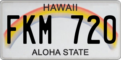 HI license plate FKM720