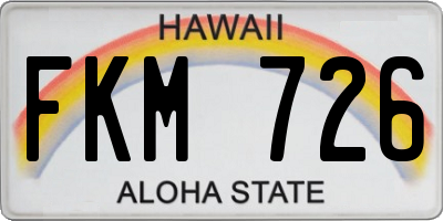 HI license plate FKM726