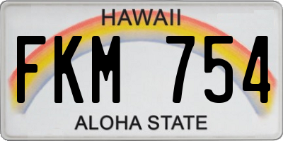 HI license plate FKM754