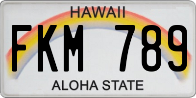 HI license plate FKM789