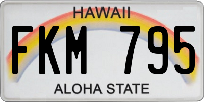 HI license plate FKM795