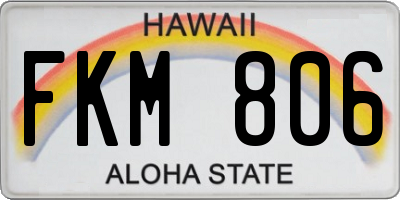 HI license plate FKM806