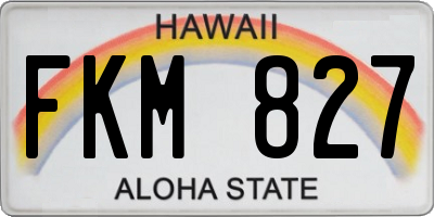HI license plate FKM827