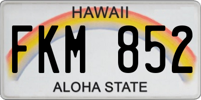 HI license plate FKM852