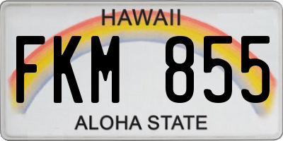 HI license plate FKM855