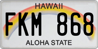 HI license plate FKM868