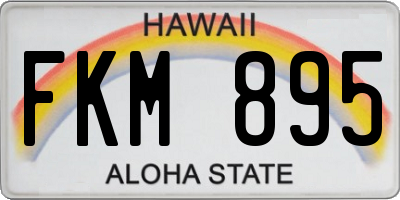 HI license plate FKM895